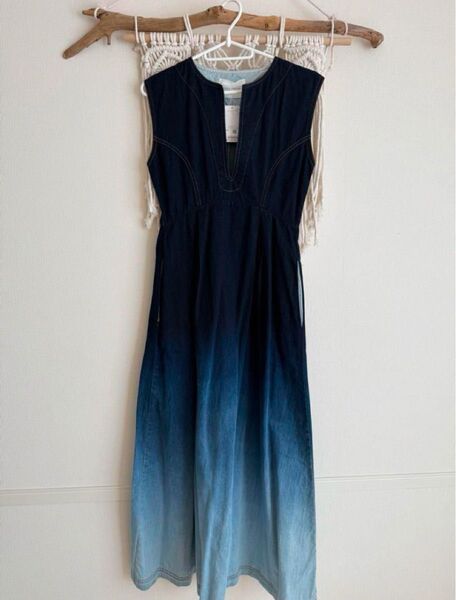 【Lant Kalte】新品デニムグラデーション ワンピース ロング