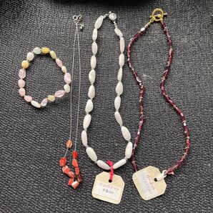 天然石ブレスレット&ネックレス3点セット♪35%OFF!