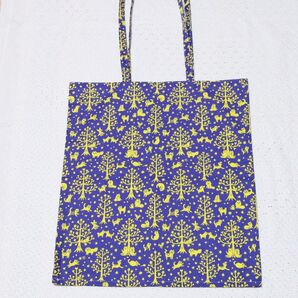 ハンドメイド バッグ 1枚仕立てバッグ 持ち手長 フォレストニャンコ イエロー