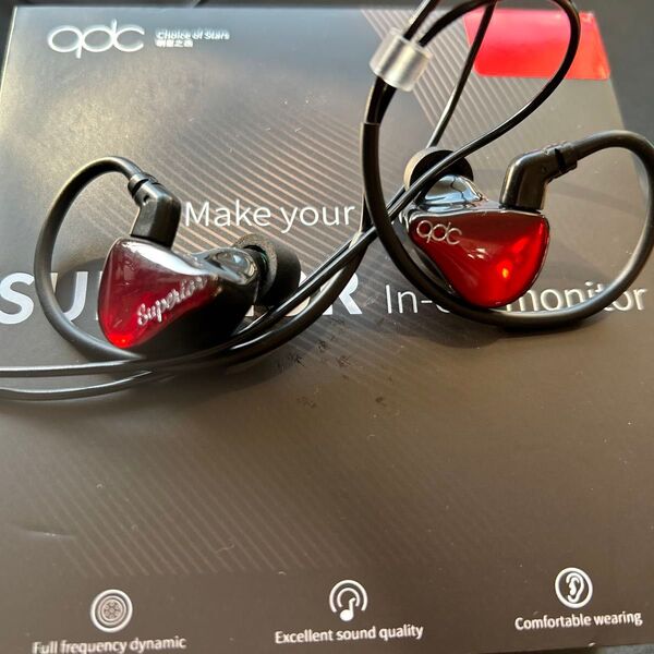 qdc Superior 付属品完備 イヤホン レッド