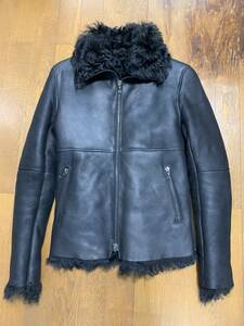 SHELLAC shellac * car Lee karu gun mouton fur mongo Lien rider's jacket blouson * sheepskin leather sheepskin 