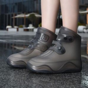 レイン シューズカバー 防水 靴カバー メンズ レディース 滑り止め 雨具 汚れ防止 簡単着脱 通学通勤 携帯便利 40-42