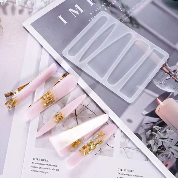 シリコンモールド☆5種バレッタ ヘアクリップ型
