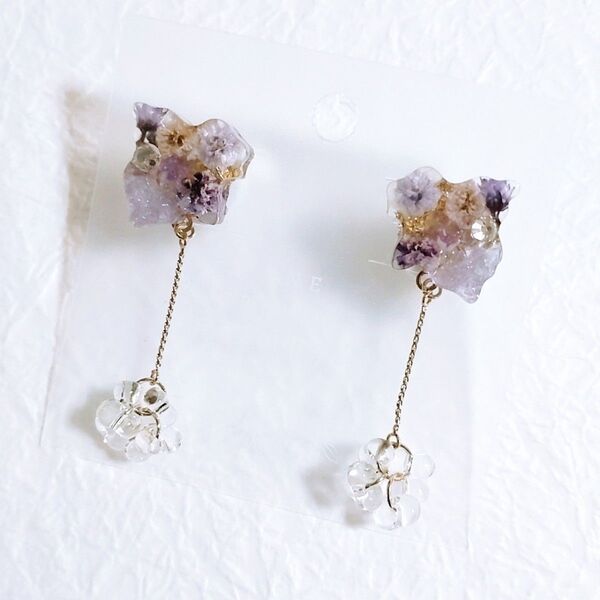No.1483 かすみ草 ピアス