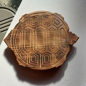 手作り 木製亀型鍋敷き1枚
