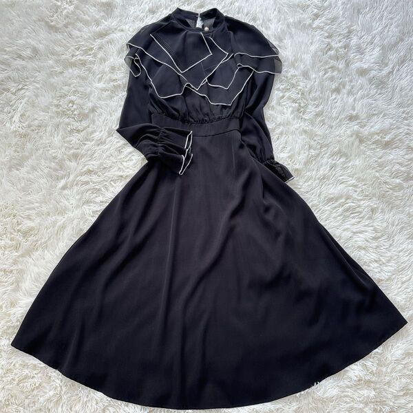 Herlipto Modern Classic Ruffled Dress 小嶋陽菜 ブラック フリル レアー ワンピース裏地