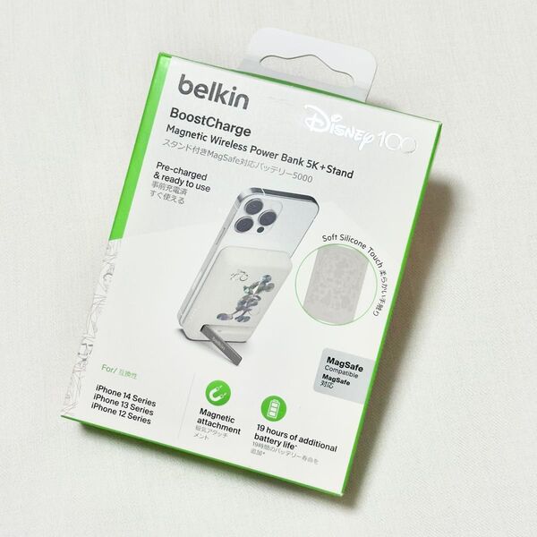 Belkin ベルキン ■ Disney ディズニー創立100周年限定モデル スタンド付きMagSafe対応バッテリー5000