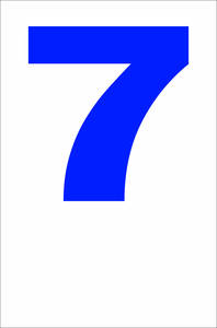 シンプル縦型看板「番号数字7（青）」【駐車場】屋外可