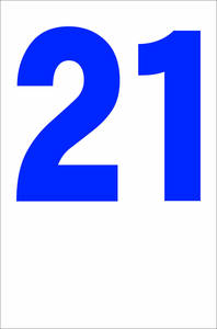  simple vertical signboard [ number figure 21( blue )][ parking place ] outdoors possible 