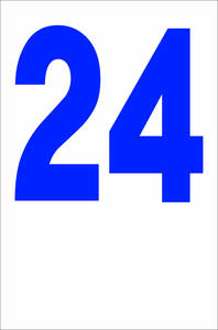 シンプル縦型看板「番号数字24（青）」【駐車場】屋外可