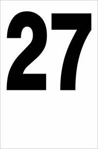  simple vertical signboard [ number figure 27( black )][ parking place ] outdoors possible 