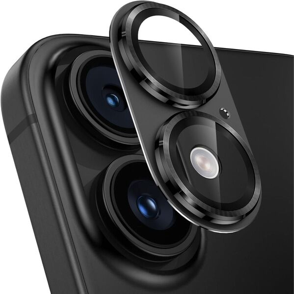 ブラック カメラフイルム iPhone16 /iphone16plus用 9H強化ガラス 耐衝撃 傷防止 露出オーバー防止