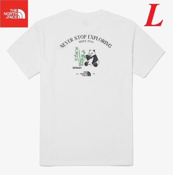 希少! ノースフェイス シティ トラベル Tシャツ 半袖 アニマル柄 パンダ 可愛い ホワイト L K603B