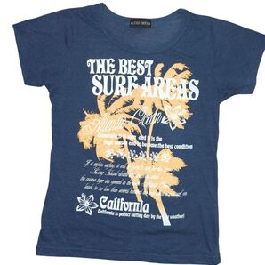 A LITTLE EMOTION Tシャツ ネイビー ヤシの木 カリフォルニア M