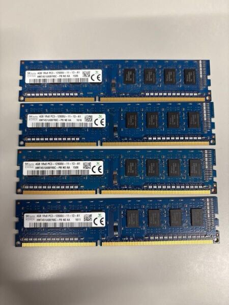 デスクトップ用 メモリ PC3-12800U HYNIX 4GB 4本セット