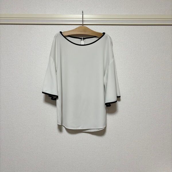 White joola バイカラー 上品 ブラウス トップス 5R