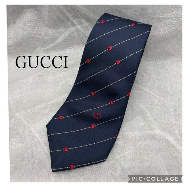 美品 GUCCI グッチ インターロッキング ネクタイ ヴィンテージ