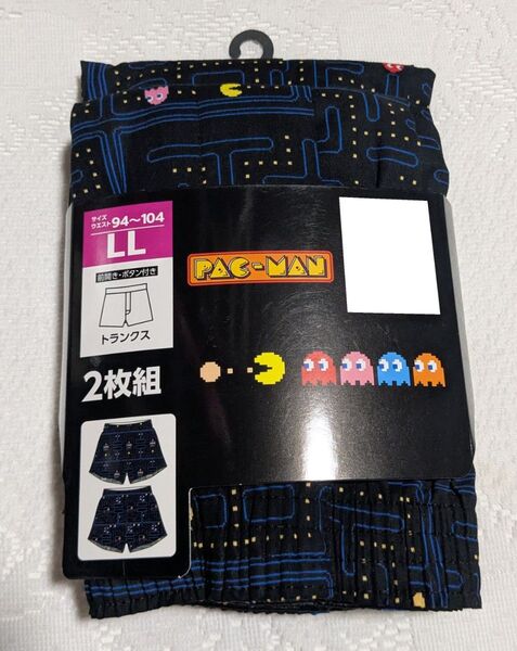 パックマン オバケ メンズ トランクス パンツ LLサイズ 綿100% 2枚セット 黒 新品