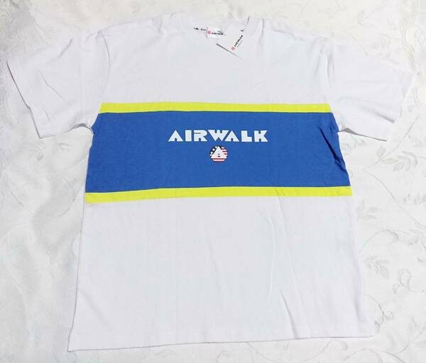 送料込み　AIRWALK 　エアウォーク　メンズ　半袖 Ｔシャツ　Mサイズ　白青黄　綿100％　新品未使用