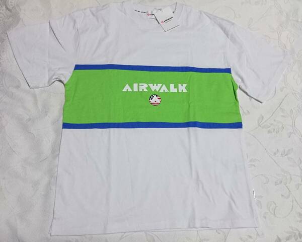 送料込み　AIRWALK エアウォーク　メンズ　半袖 Ｔシャツ　Mサイズ　白緑青　綿100％　新品未使用