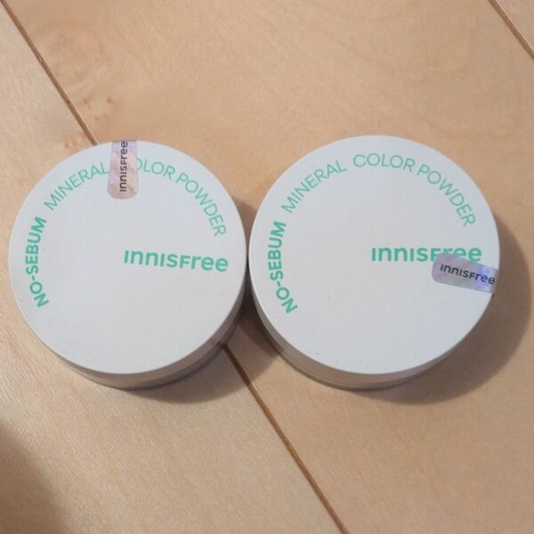 新品 イニスフリー ノーセバム カラーパウダー グリーン 2個 innisfree ノーセバムパウダー ミネラルパウダー
