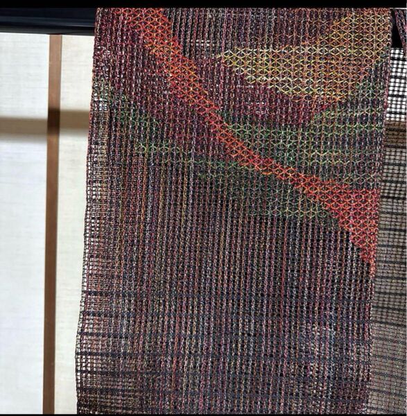 未使用近い 美品 正絹 名古屋帯 羅 麻混 夏帯