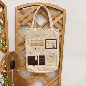 Feel KYOTO キルティングトートバッグ キッチン風刺繍・