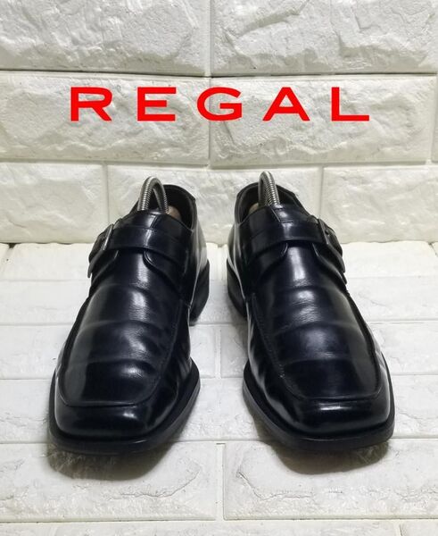 REGAL シングルモンク ブラックレザー 24.0cm