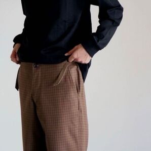 un/unbient 3PLY SUPER DRY WOOL WIDE PULL PANTS -tat-