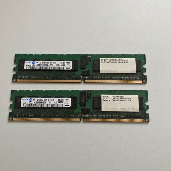ddr2 ecc メモリー pc2-5300p 1GB 2枚 2GB