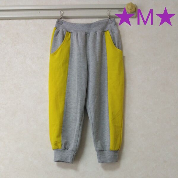 ★M★huayan★グレー×イエロー★半袖ズボン★ハーフパンツ★部屋着