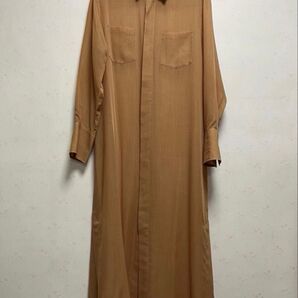 【極美品】AURALEE オーラリー ウールポリエステル シアーシャツワンピース