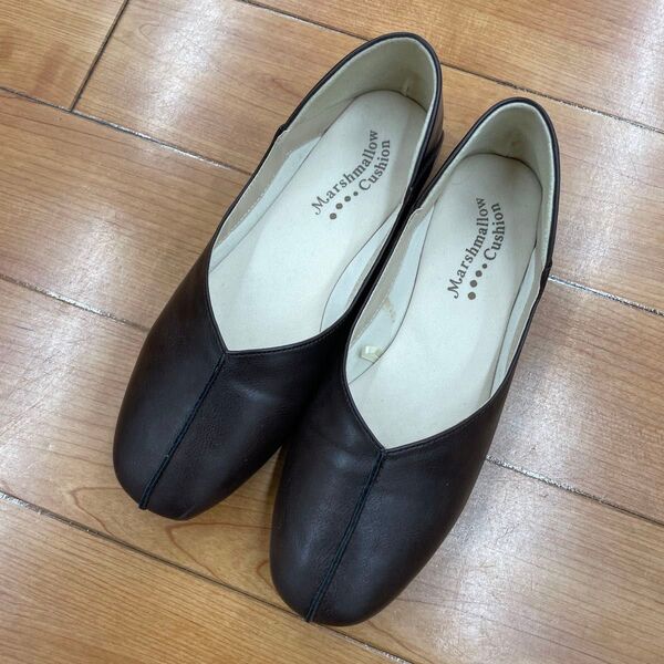 ペタンコ パンプス 茶 数回使用 M