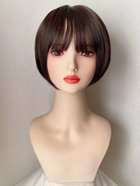 新品 フルウィッグ ショート ボブ ダークブラウン 耐熱 かつら ウィッグ