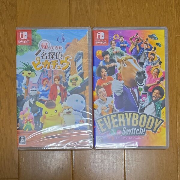 【Switchソフト】エブリバディ1-2-Switch! 、帰ってきた 名探偵ピカチュウ 2本セット!
