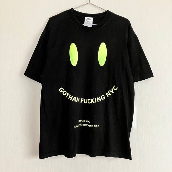 【美品】 半袖 Tシャツ メンズ 古着 ニコちゃん ブラック 黒