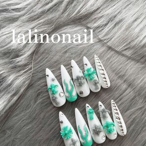 ギャルネイルチップ クロム 派手 ロング