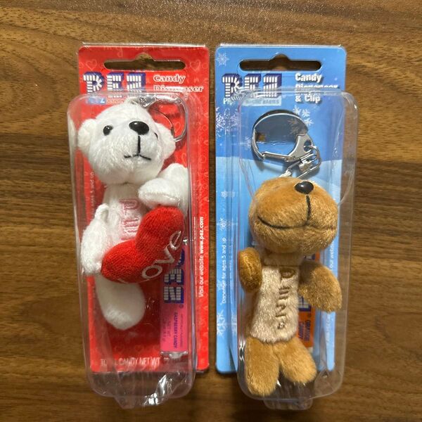 PEZ ぬいぐるみキーホルダー2個セット ビンテージ ペッツ アメトイ ディスペンサー