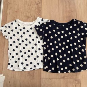 無印良品 半袖 Tシャツ キッズ 130 ドット 二枚セット