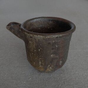 掛江祐造さん 焼締め 片口 ピッチャー 作家 酒器 湯冷まし 煎茶道具 黒錆釉 錆釉