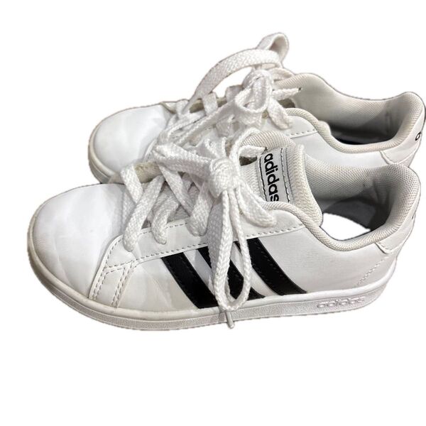 adidas スニーカー 18.5cm ホワイト×ブラック