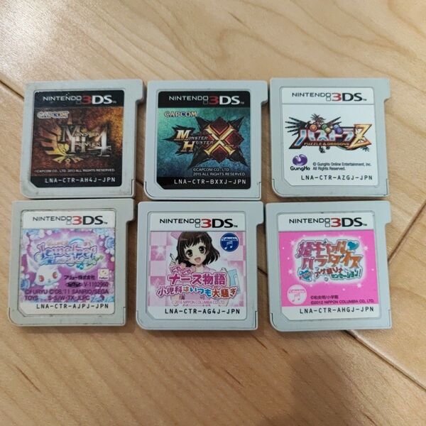 3DS 6個セット パズドラZ モンハン ソフトのみ ナース物語 ジュエルペット 姫ギャルパラダイス