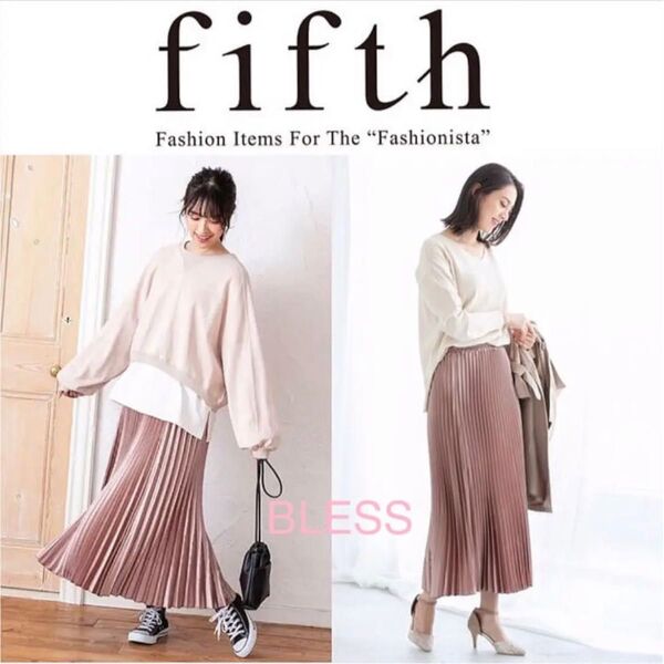 未使用fifthフィフスレディースプリーツロングスカート春夏シャイニーマーメイド