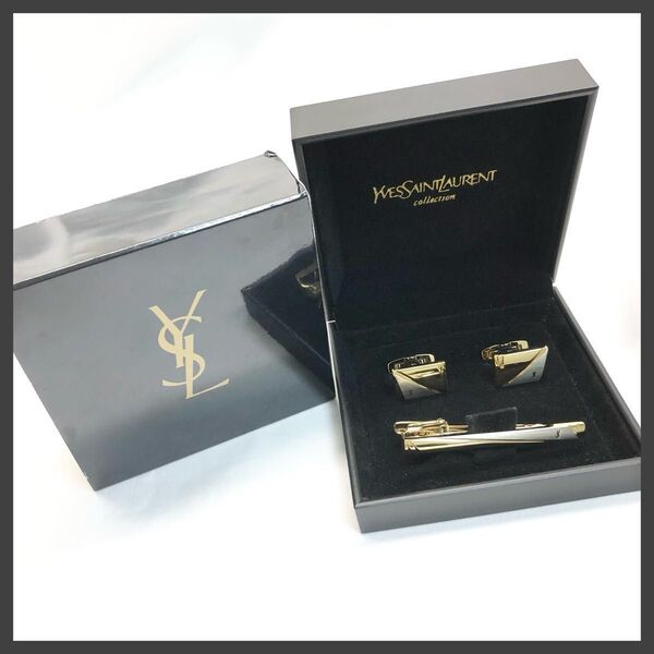 美品 Yves Saint Laurent カフス タイピン セット YSL