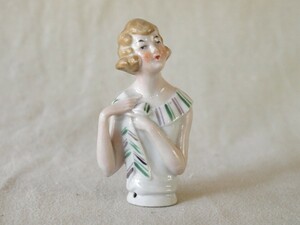 1930ー50年代ハーフドール9cmファッションドール ハーフガール 西洋 アンティーク 少女 美女 人形 ティーコージー antique bisque doll