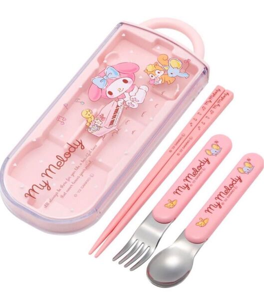 トリオセット 箸 スプーン フォーク マイメロディ やさしいおんがく スケーター 抗菌