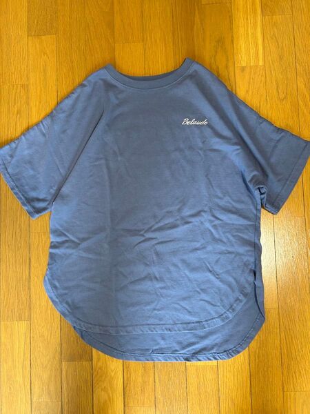 Tシャツ 半袖 カットソー ロゴ トップス ビッグシルエット ゆったり クルーネック ラウンドヘム
