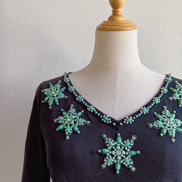 JUNKO SHIMADA 刺繍カットソー 七分袖