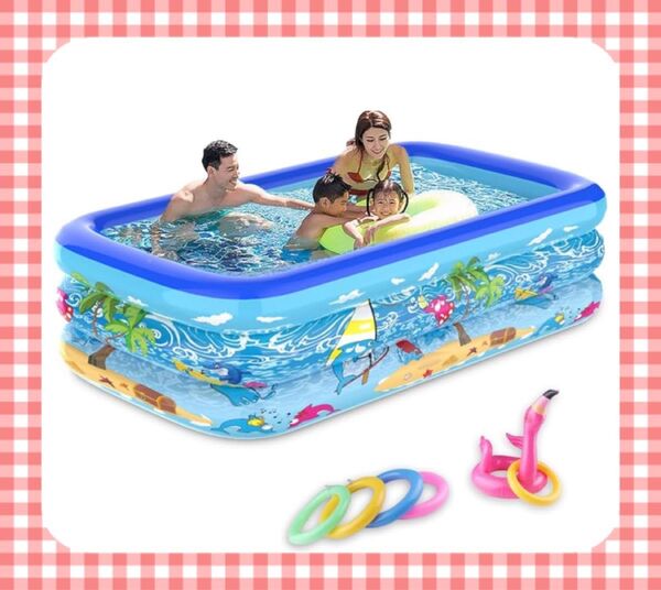 【週末特別価格】新品未使用 大型ビニールプール 150cm x 105cm x 51cm