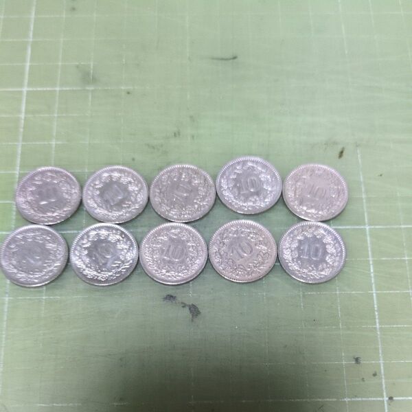 スイス10ラッペン硬貨×10枚